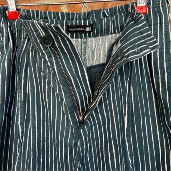 Marimekko Uniqlo  * Women's Shorts, Linen Blend, Pockets ,Green, High Waist - Picture 12 of 14